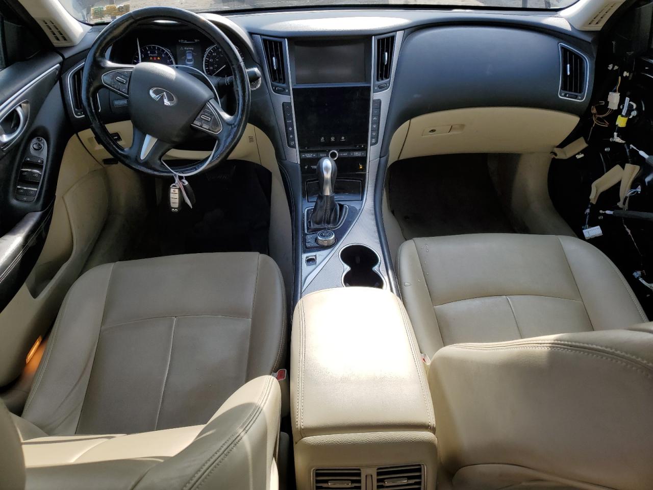 2015 Infiniti Q50 VIN JN1BV7AR9FM393453 Copart auction photo, front end / stripped damage thumbnail 8