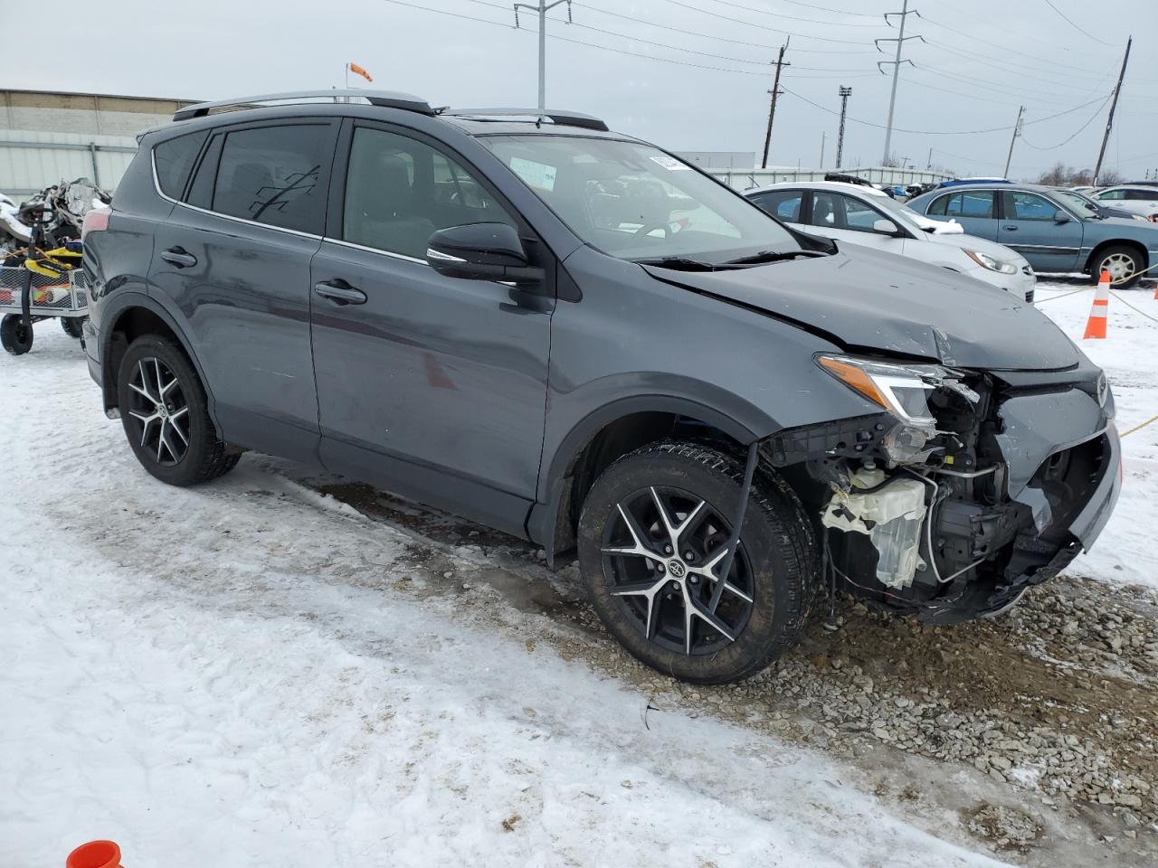 2018 Toyota RAV 4 VIN JTMJFREV2JJ257409 Copart auction photo, top/roof / front end damage thumbnail 4