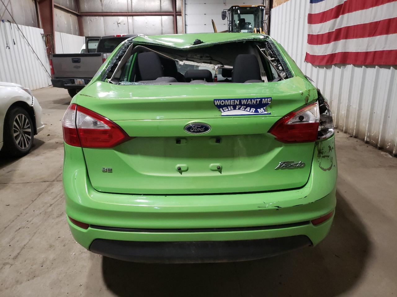 2015 Ford Fiesta VIN 3FADP4BJ7FM195973 Copart auction photo, top/roof / all over damage thumbnail 6