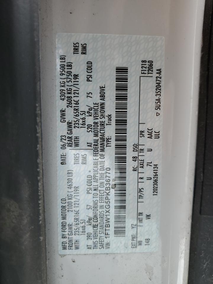 2023 Ford Transit VIN 1FTBW1XG5PKB36770 Copart auction photo, rear end / minor dent/scratches damage thumbnail 13