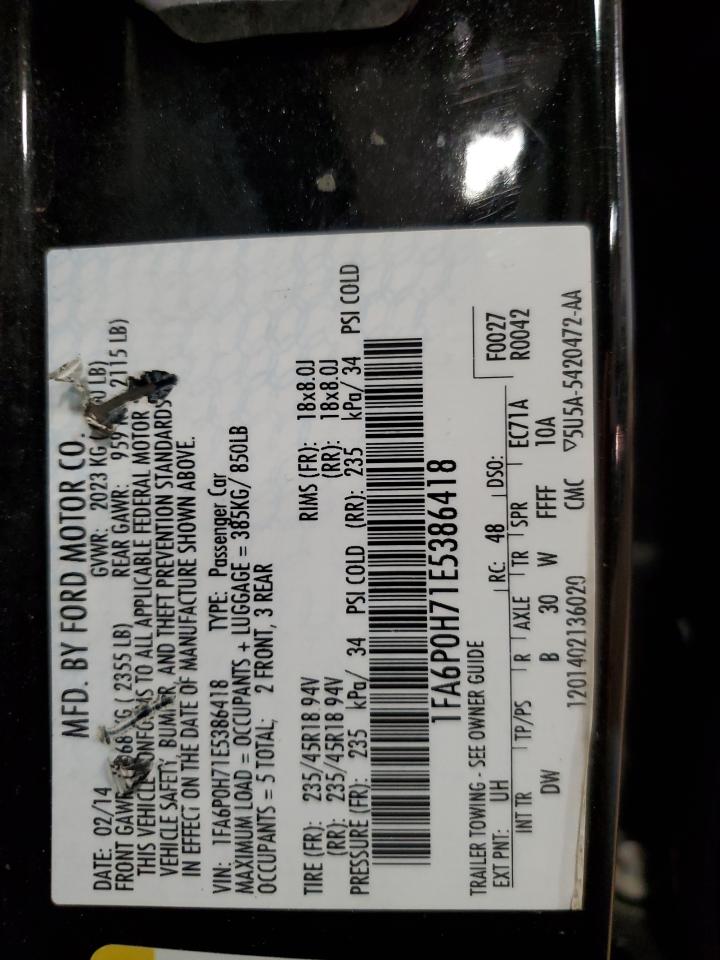 2014 Ford Fusion VIN 1FA6P0H71E5386418 Copart auction photo, front end damage thumbnail 12