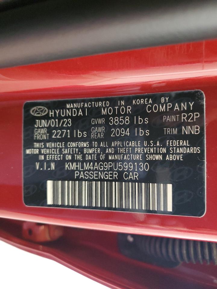 2023 Hyundai Elantra VIN KMHLM4AG9PU599130 Copart auction photo, all over damage thumbnail 13