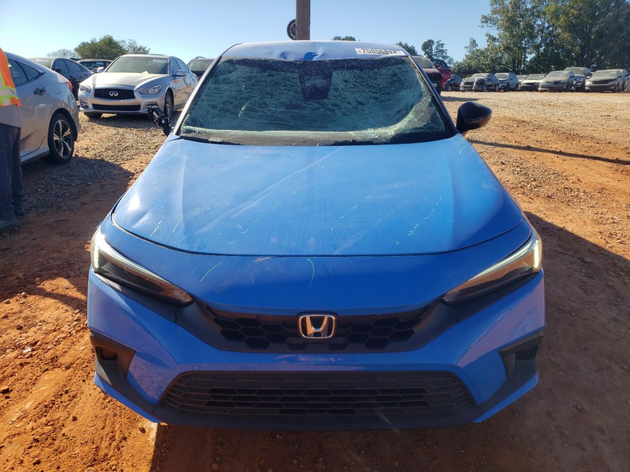 2022 Honda Civic VIN 19XFL2H86NE023160 Copart auction photo, front end / top/roof damage thumbnail 5