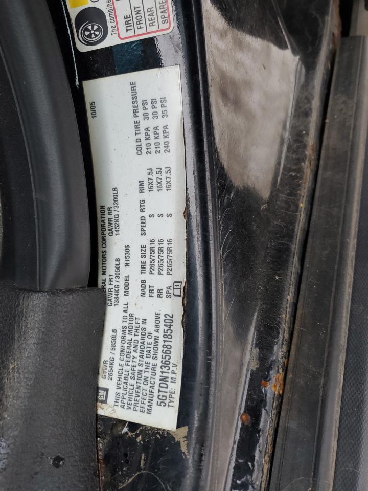 2006 Hummer H3 VIN 5GTDN136568185402 Copart auction photo, rear end damage thumbnail 13