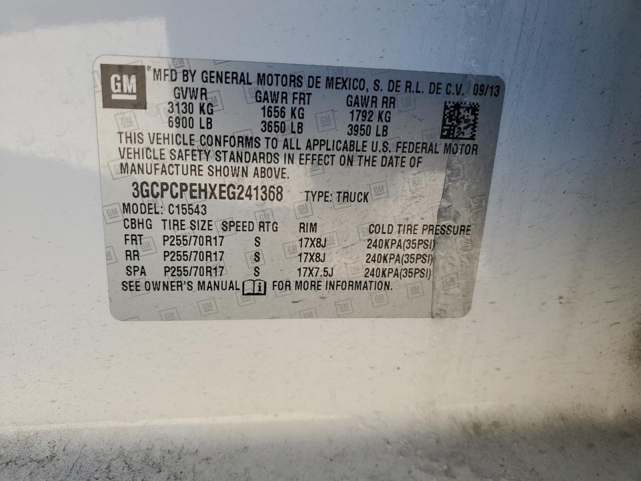 2014 Chevrolet Silverado VIN 3GCPCPEHXEG241368 Copart auction photo, front end damage thumbnail 12