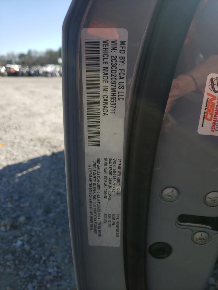 2021 Dodge Challenger VIN 2C3CDZC97MH650711 Copart auction photo, rollover damage thumbnail 14