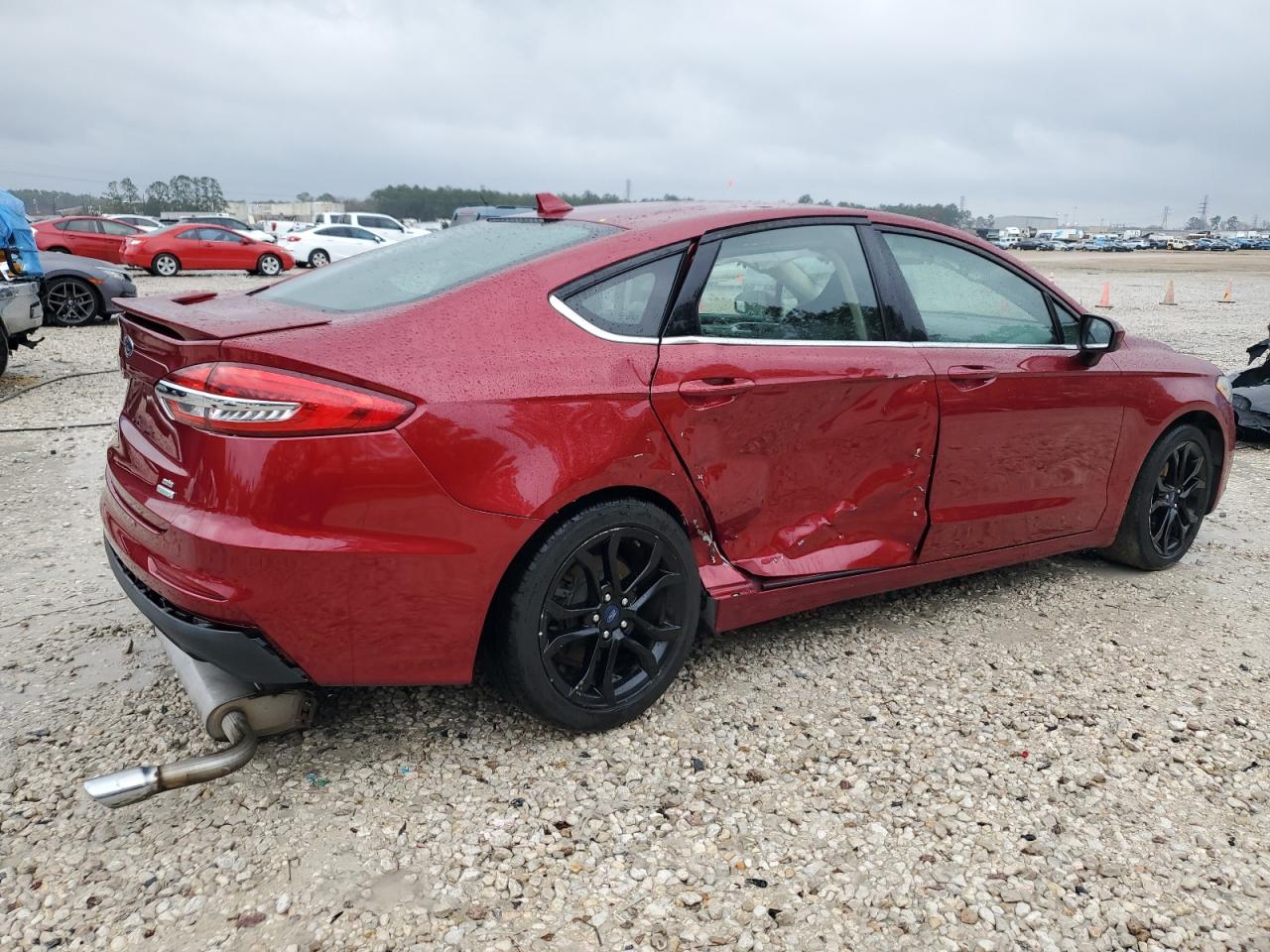 2019 Ford Fusion VIN 3FA6P0HDXKR198401 Copart auction photo, side damage thumbnail 3
