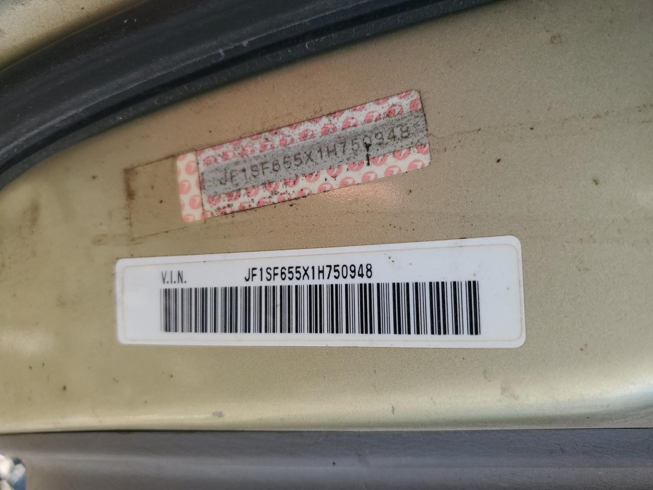 2001 Subaru Forester VIN JF1SF655X1H750948 Copart auction photo, hail damage thumbnail 12
