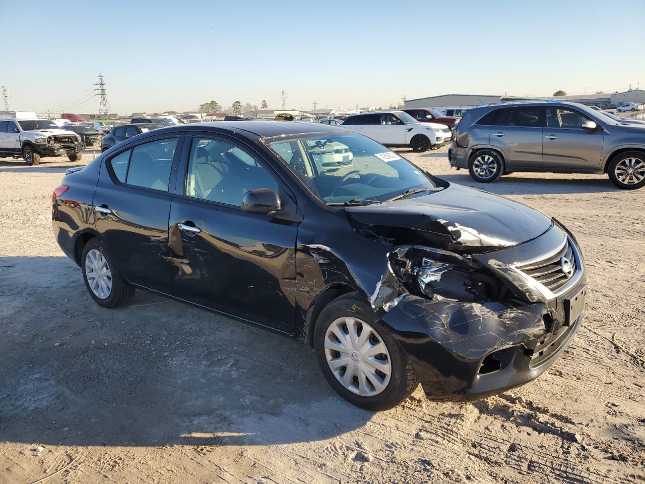 2014 Nissan Versa VIN 3N1CN7AP1EL857217 Copart auction photo, front end / side damage thumbnail 4