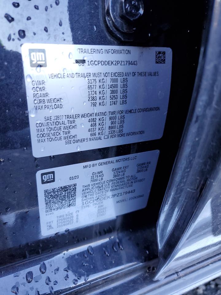 2023 Chevrolet Silverado VIN 1GCPDDEK2PZ179443 Copart auction photo, front end damage thumbnail 12