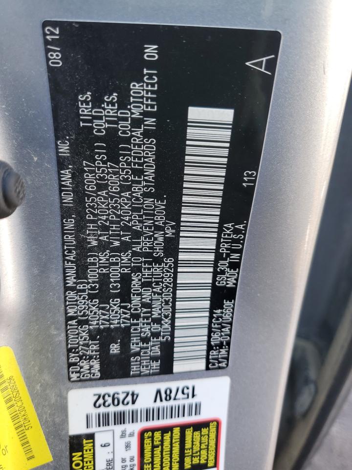 2013 Toyota Sienna VIN 5TDKK3DC3DS289256 Copart auction photo, front end / minor dent/scratches damage thumbnail 13