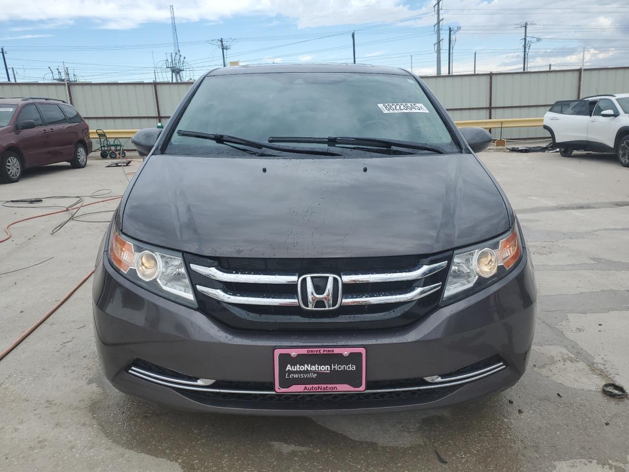 2014 Honda Odyssey VIN 5FNRL5H63EB119609 Copart auction photo, rear end / minor dent/scratches damage thumbnail 5