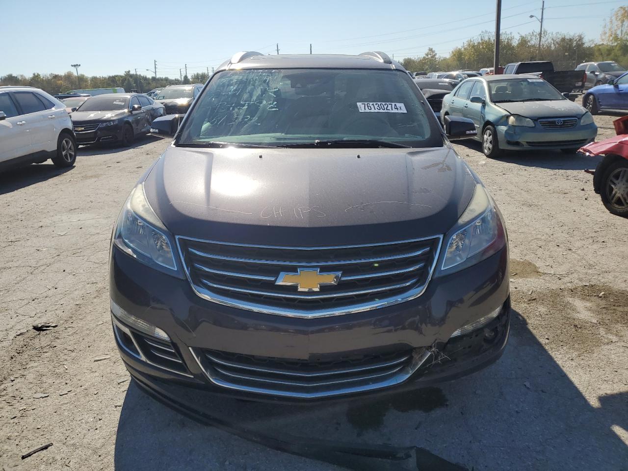 2015 Chevrolet Traverse VIN 1GNKRJKD4FJ381592 Copart auction photo, front end / undercarriage damage thumbnail 5