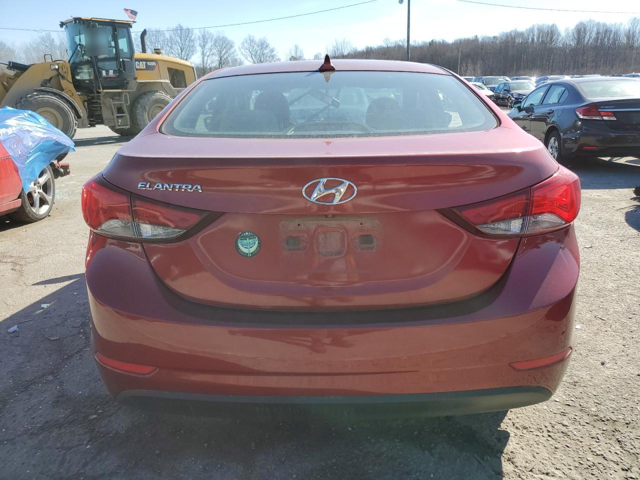 2016 Hyundai Elantra VIN 5NPDH4AE0GH654179 Copart auction photo, vandalism damage thumbnail 6