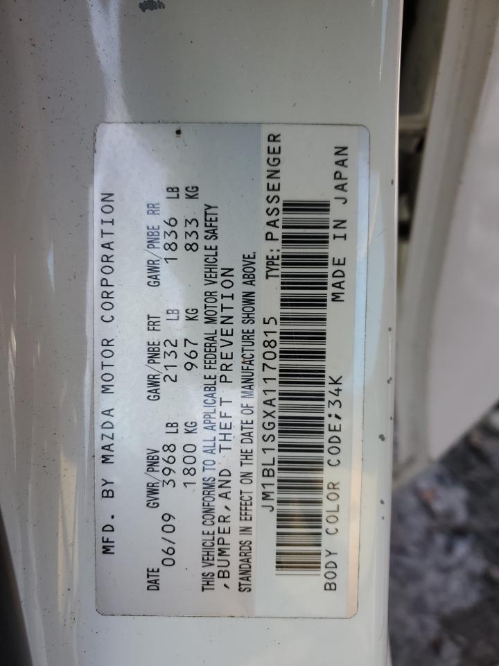2010 Mazda 3 VIN JM1BL1SGXA1170815 Copart auction photo, front end damage thumbnail 14