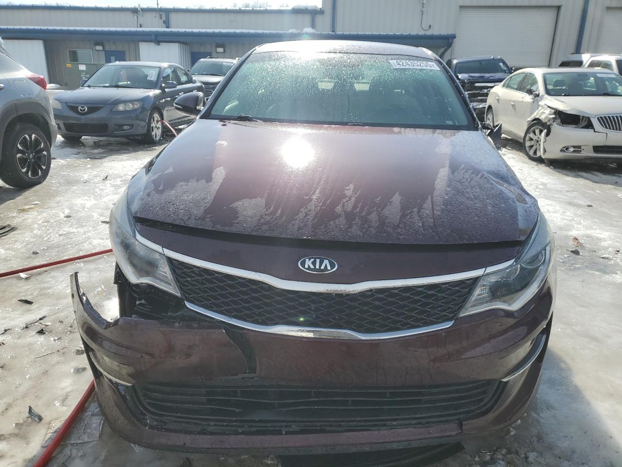 2016 KIA Optima VIN 5XXGT4L32GG074208 Copart auction photo, front end / side damage thumbnail 5