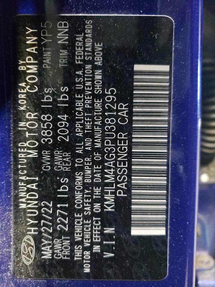2023 Hyundai Elantra VIN KMHLM4AG3PU381295 Copart auction photo, rear end damage thumbnail 14