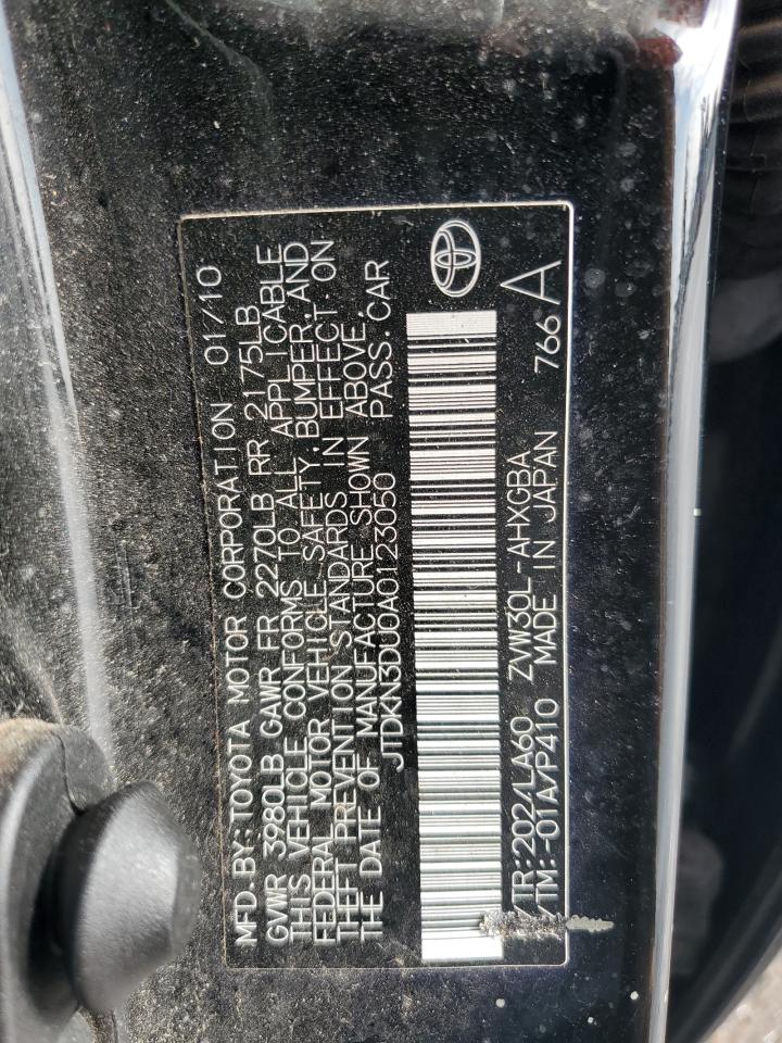 2010 Toyota Prius VIN JTDKN3DU0A0123050 Copart auction photo, rear end damage thumbnail 12