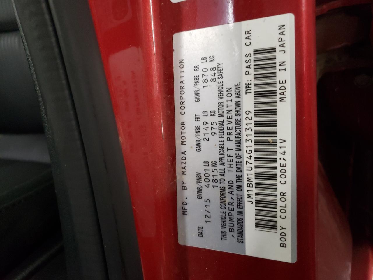 2016 Mazda 3 VIN JM1BM1U74G1313129 Copart auction photo, rear end / front end damage thumbnail 12