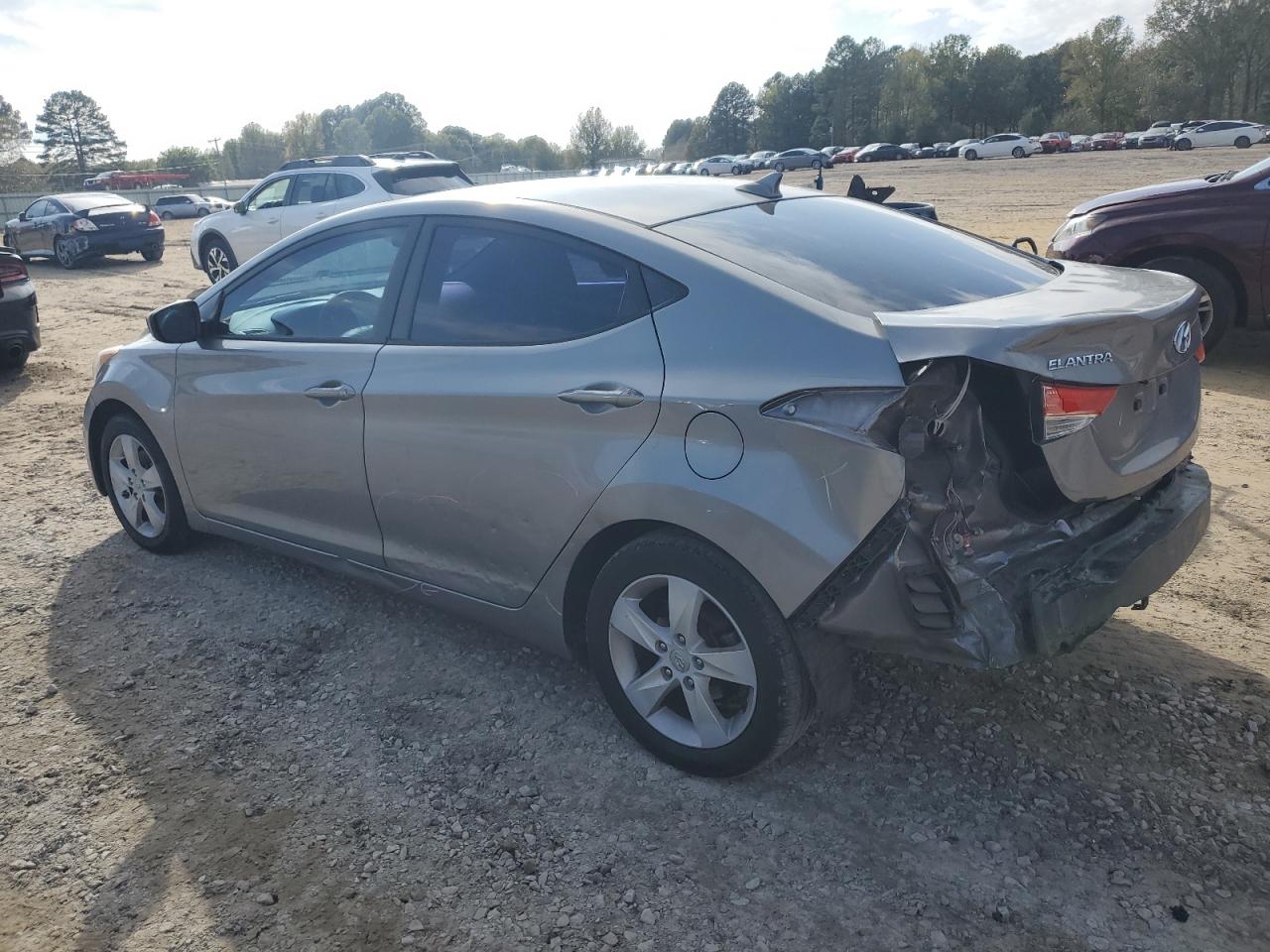 2012 Hyundai Elantra VIN KMHDH4AEXCU456057 Copart auction photo, rear end / side damage thumbnail 2