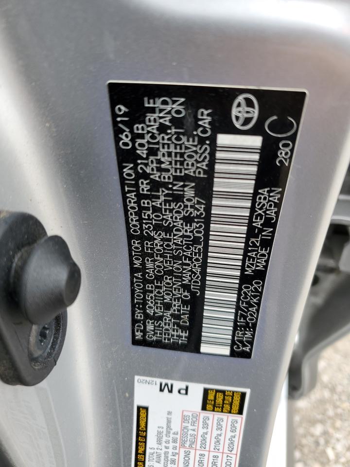 2020 Toyota Corolla VIN JTDS4RCE5LJ031347 Copart auction photo, front end / minor dent/scratches damage thumbnail 14