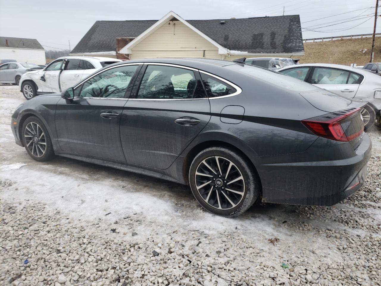 2020 Hyundai Sonata VIN 5NPEJ4J2XLH005692 Copart auction photo, side / front end damage thumbnail 2