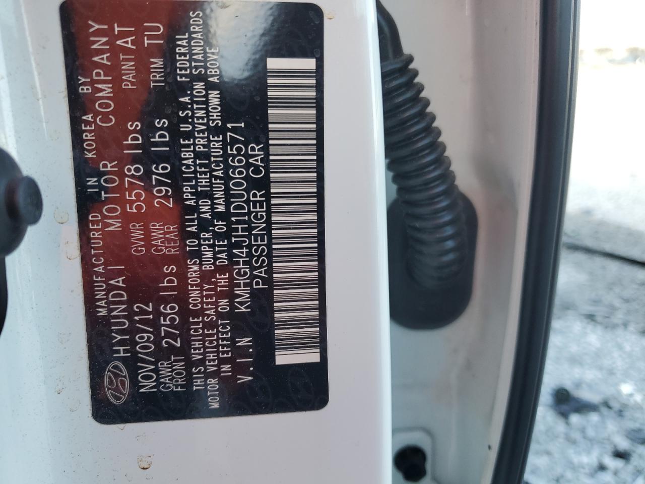 2013 Hyundai Equus VIN KMHGH4JH1DU066571 Copart auction photo, front end damage thumbnail 13