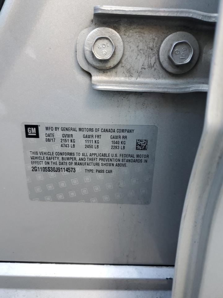 2018 Chevrolet Impala VIN 2G1105S30J9114573 Copart auction photo, side damage thumbnail 12