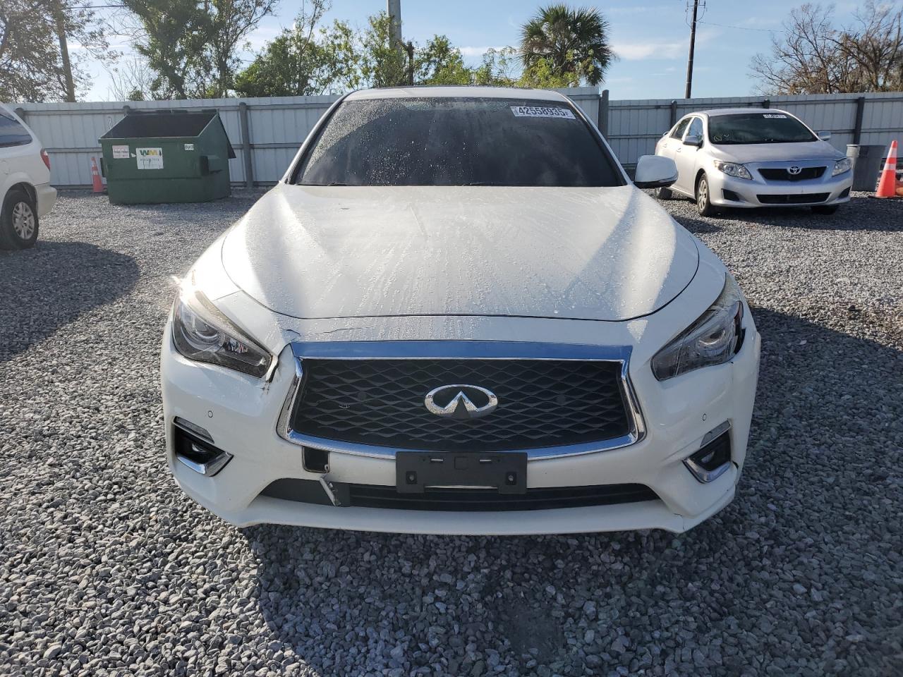 2018 Infiniti Q50 VIN JN1EV7AR1JM434163 Copart auction photo, side / front end damage thumbnail 5