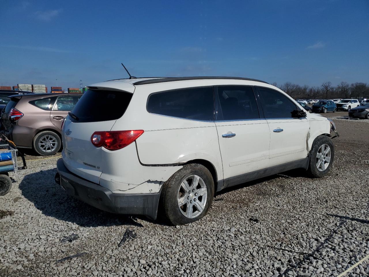 2012 Chevrolet Traverse VIN 1GNKVJED3CJ171035 Copart auction photo, front end / side damage thumbnail 3