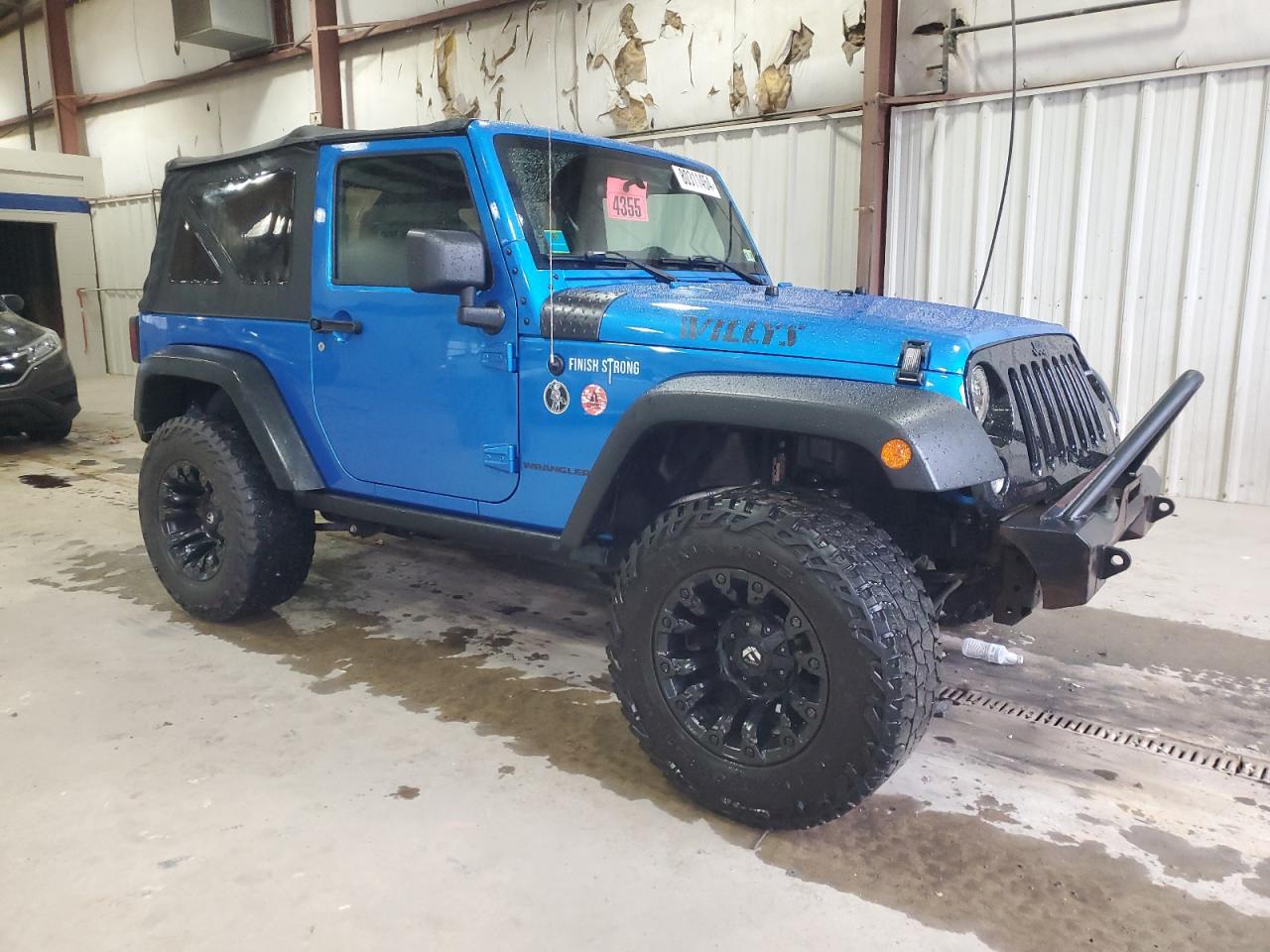 2014 Jeep Wrangler VIN 1C4AJWAG9EL309035 Copart auction photo, front end / undercarriage damage thumbnail 4