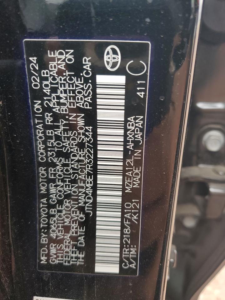 2024 Toyota Corolla VIN JTND4MBE7R3227344 Copart auction photo, front end damage thumbnail 12