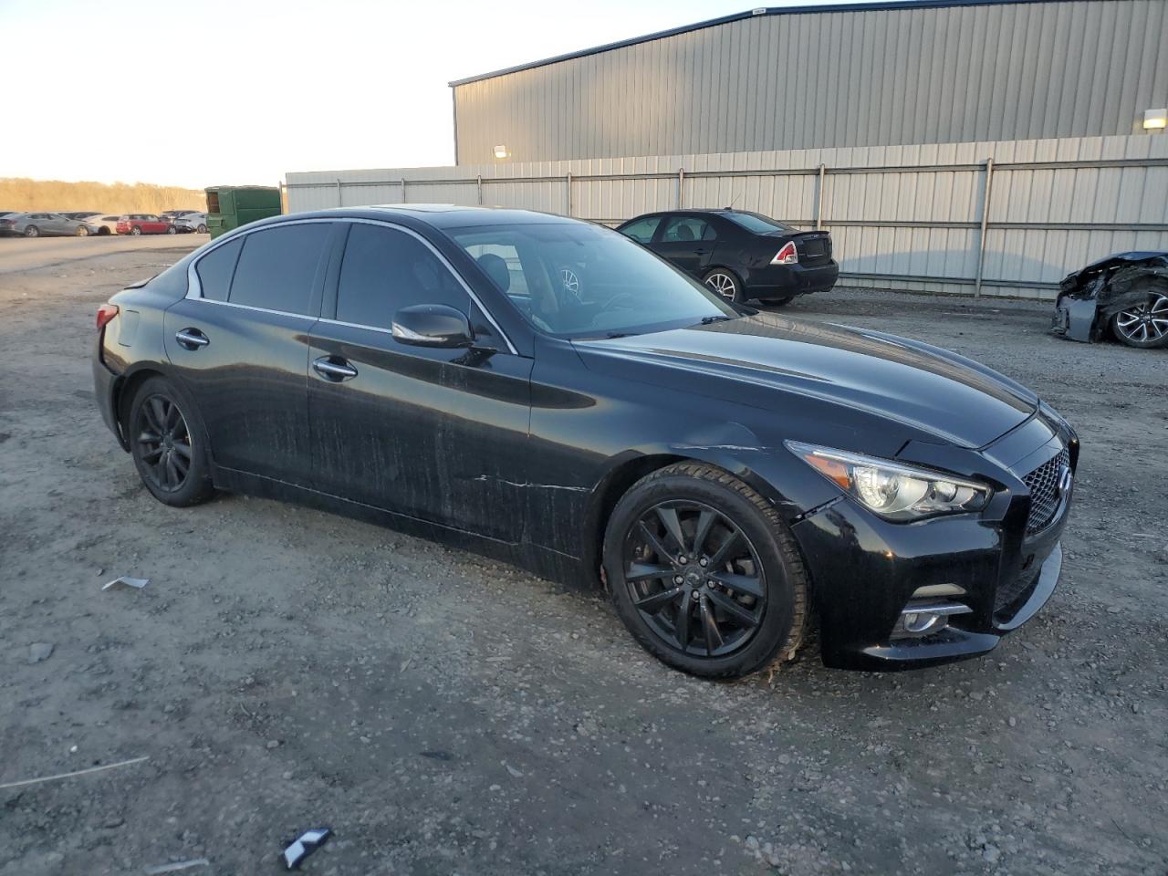 2014 Infiniti Q50 VIN JN1BV7AP1EM685918 Copart auction photo, all over / front end damage thumbnail 4