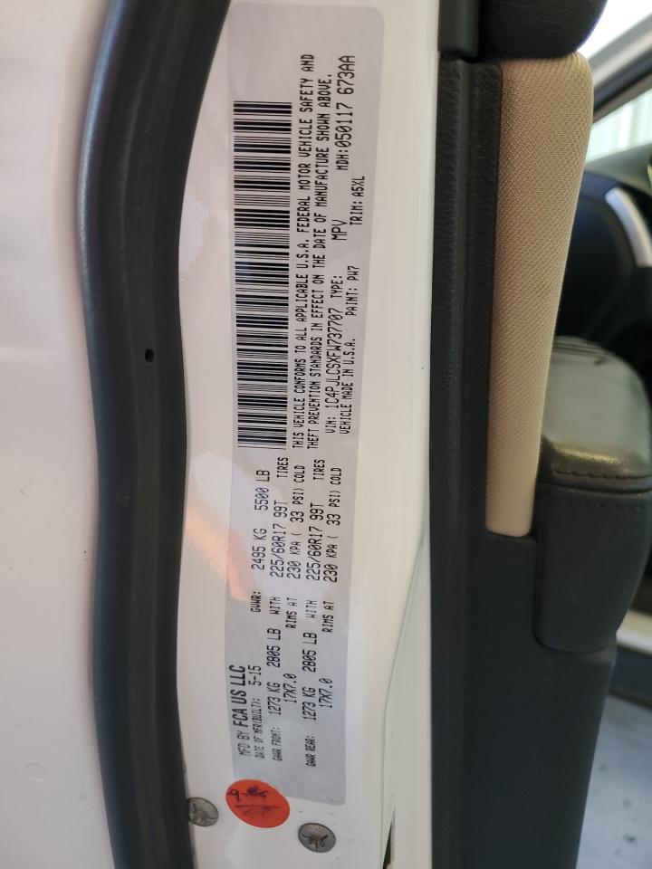 2015 Jeep Grand Cherokee VIN 1C4PJLCSXFW737707 Copart auction photo, front end / hail damage thumbnail 13
