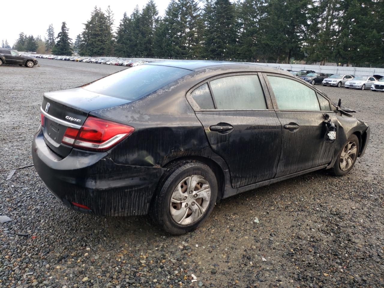 2013 Honda Civic VIN 2HGFB2F57DH519343 Copart auction photo, front end / vandalism damage thumbnail 3