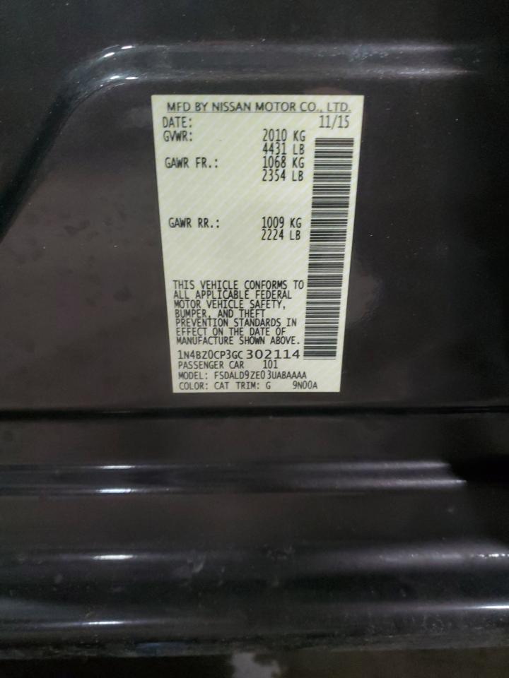 2016 Nissan Leaf VIN 1N4BZ0CP3GC302114 Copart auction photo, mechanical / undercarriage damage thumbnail 13