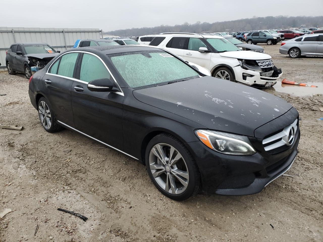 2015 Mercedes-Benz C-klasse VIN 55SWF4KBXFU018609 Copart auction photo, rear end / side damage thumbnail 4