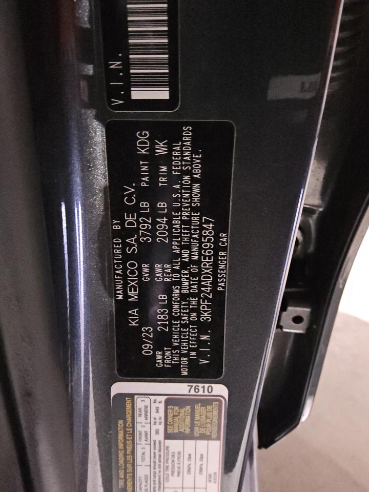 2024 KIA Forte VIN 3KPF24ADXRE695847 Copart auction photo, rear end damage thumbnail 13