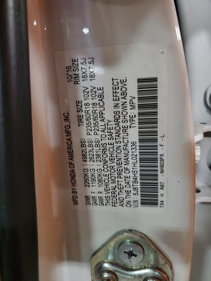 2017 Acura RDX VIN 5J8TB4H51HL021336 Copart auction photo, front end / mechanical damage thumbnail 14