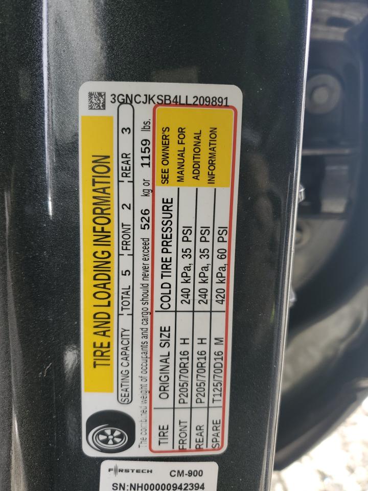 2020 Chevrolet Trax VIN 3GNCJKSB4LL209891 Copart auction photo, all over damage thumbnail 14