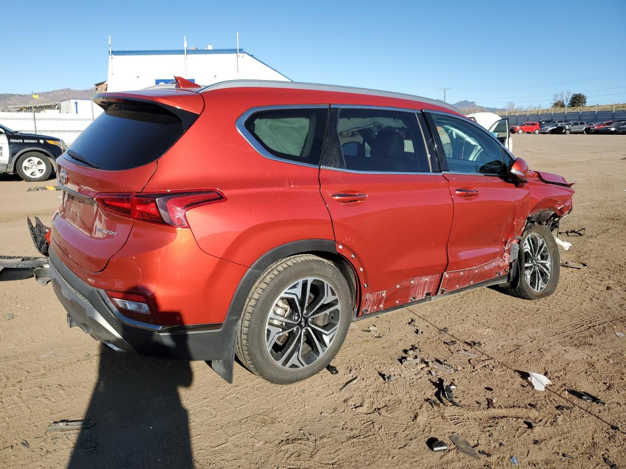 2020 Hyundai Santa Fe VIN 5NMS5CAA4LH223553 Copart auction photo, front end / side damage thumbnail 3