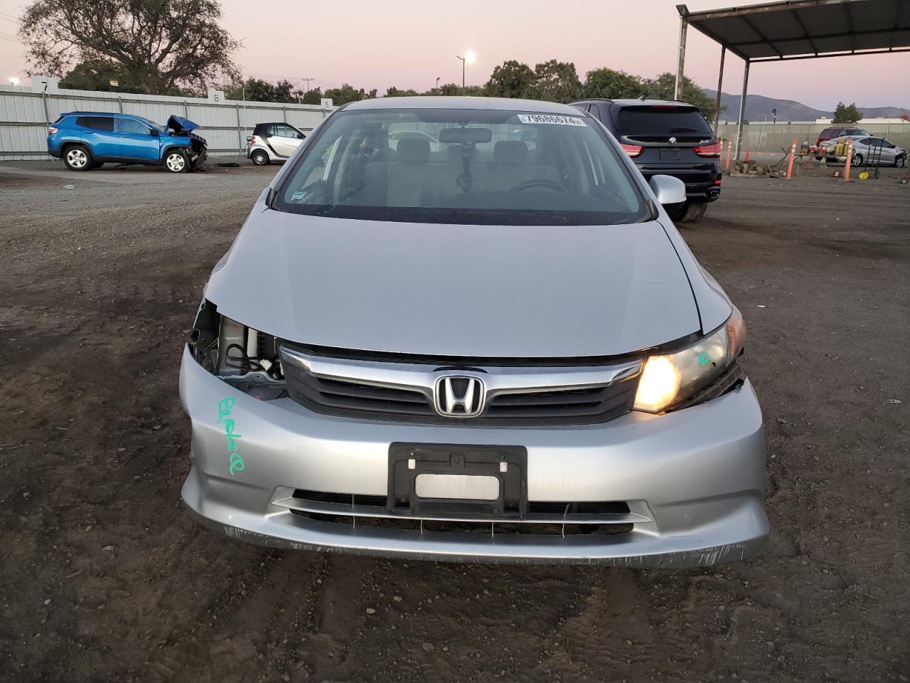 2012 Honda Civic VIN 2HGFB2F57CH574616 Copart auction photo, front end / minor dent/scratches damage thumbnail 5