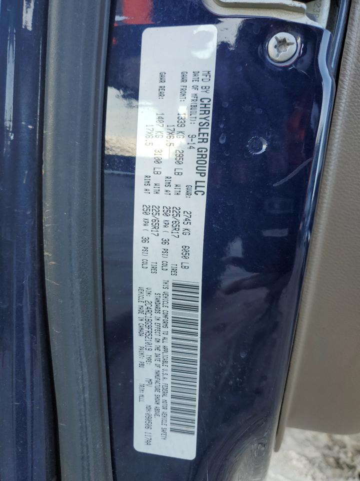 2015 Chrysler Town & Country VIN 2C4RC1BG9FR521019 Copart auction photo, front end damage thumbnail 13