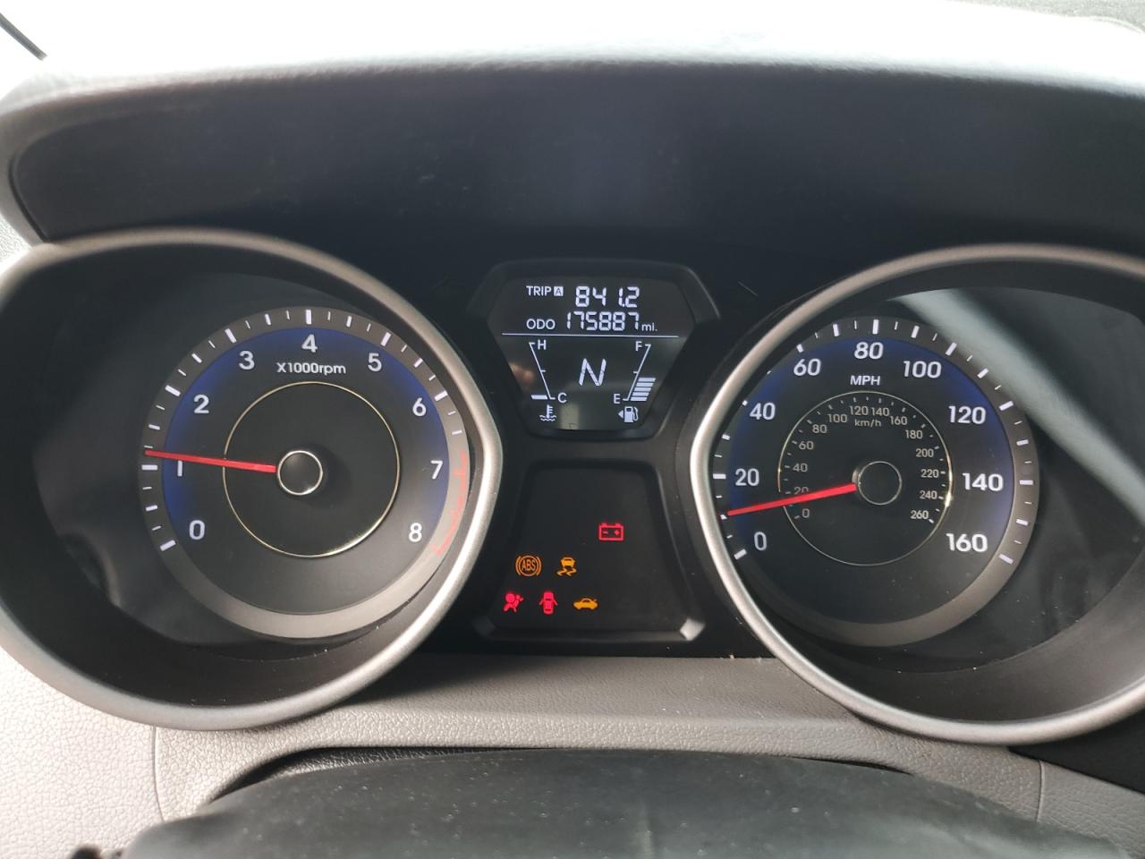 2013 Hyundai Elantra VIN KMHDH4AE5DU505117 Copart auction photo, front end / side damage thumbnail 9