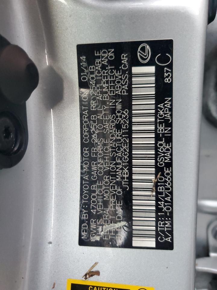 2014 Lexus ES VIN JTHBK1GG2E2115236 Copart auction photo, water/flood damage thumbnail 13