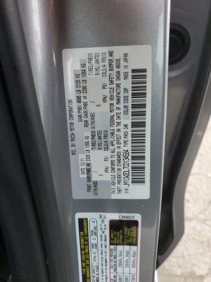 2012 Mazda 5 VIN JM1CW2DL7C0134584 Copart auction photo, rear end damage thumbnail 12