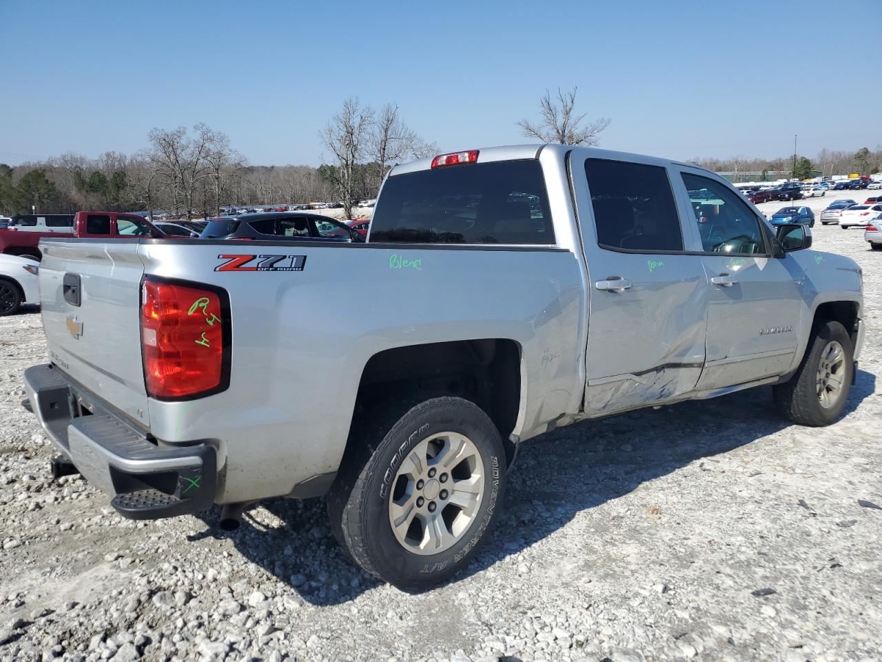 2018 Chevrolet Silverado VIN 3GCUKREC0JG406702 Copart auction photo, side damage thumbnail 3