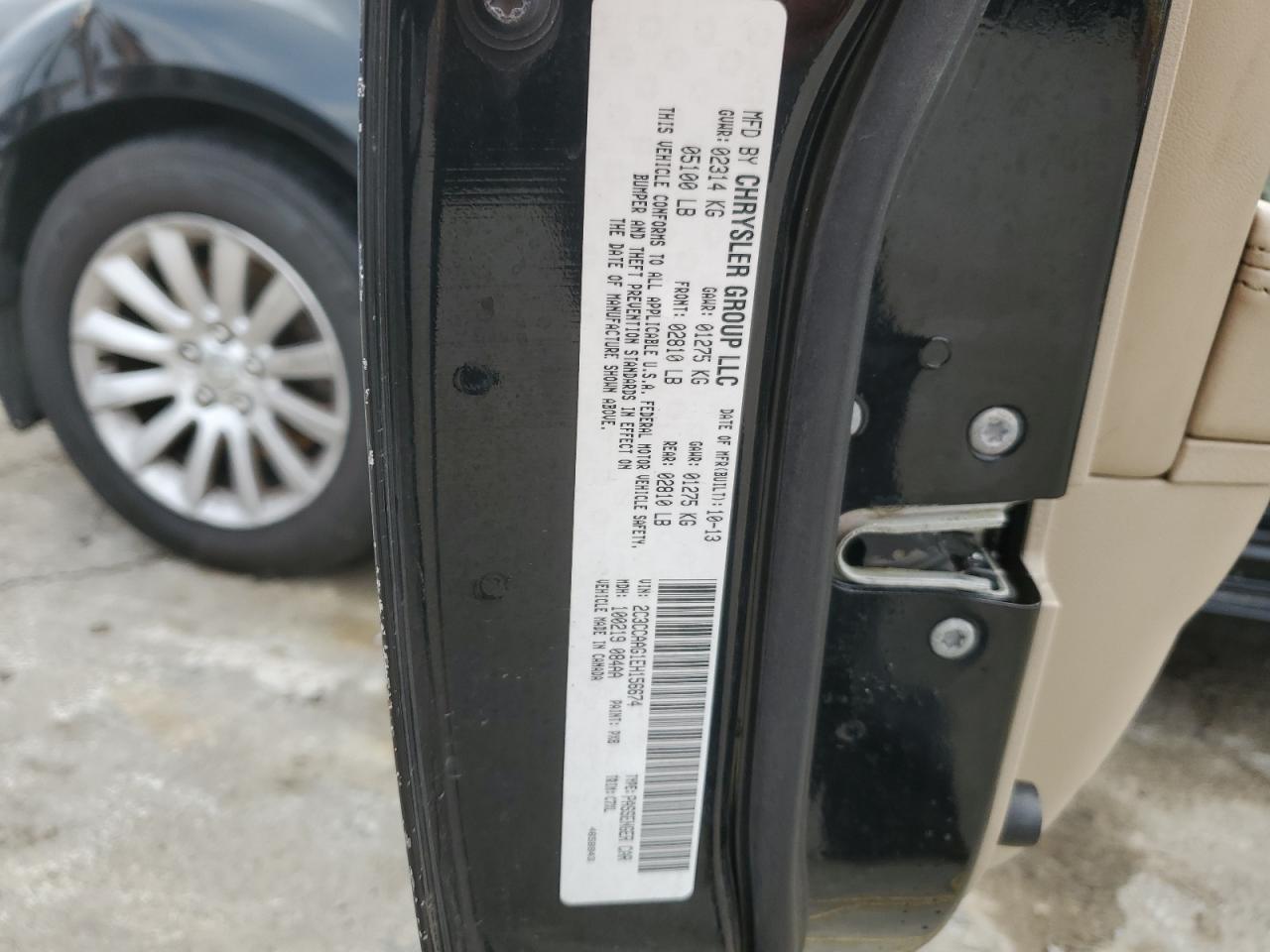 2014 Chrysler 300 VIN 2C3CCAAG1EH156674 Copart auction photo, front end / rear end damage thumbnail 12