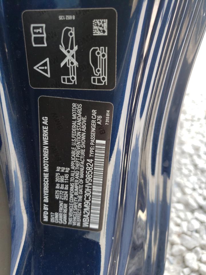 2017 BMW 2er VIN WBA2M9C30HV985824 Copart auction photo, side damage thumbnail 12