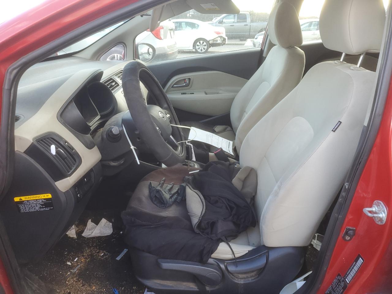 2012 KIA Rio VIN KNADM5A39C6013680 Copart auction photo, front end / side damage thumbnail 7